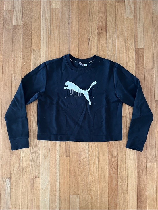 Puma Sweaters - Puma Black Crewneck Sweatshirt with White Logo